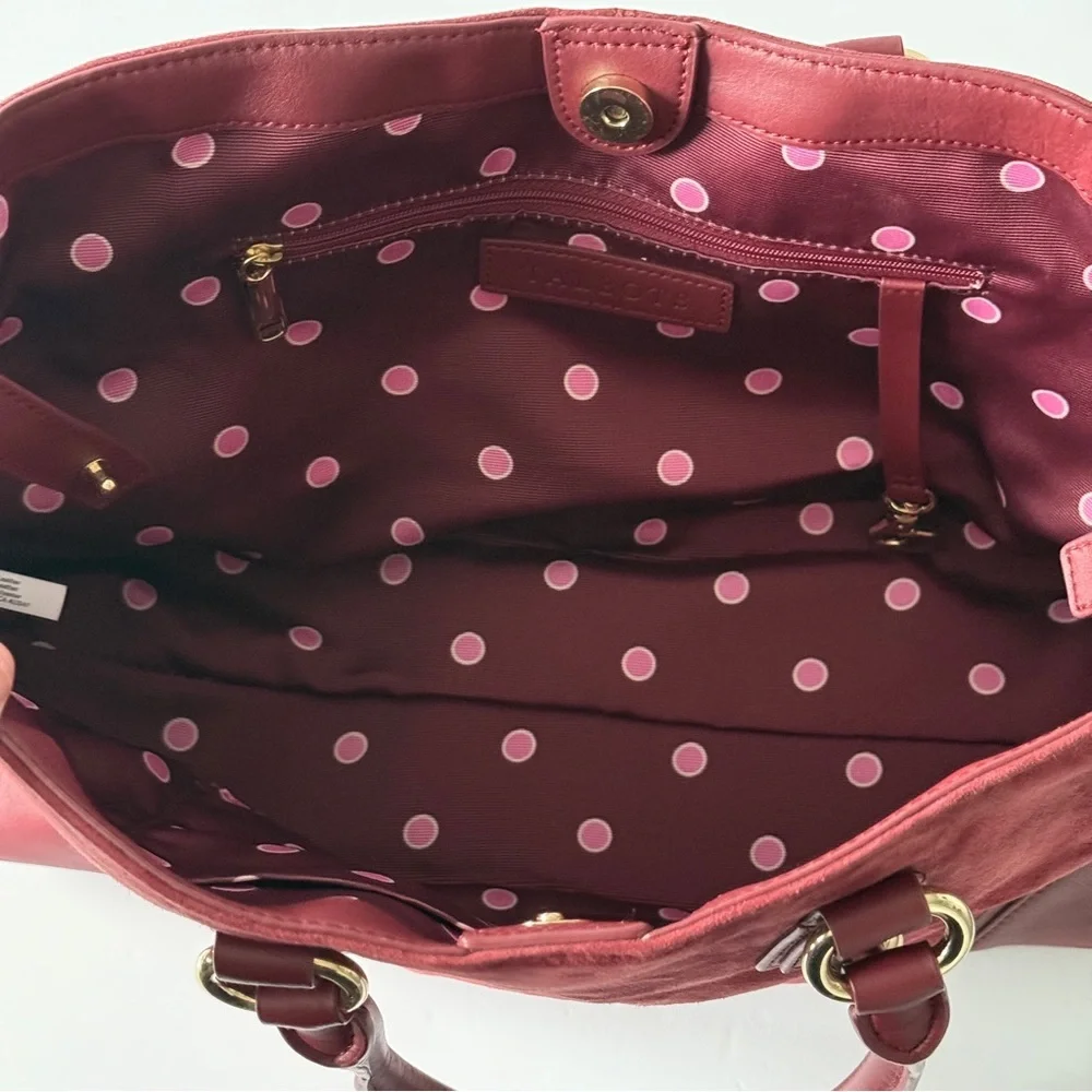 Talbots Burgundy Suede Handbag Purse